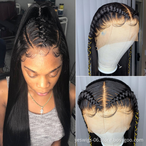 Wholesale Raw Brazilian Virgin Cuticle Aligned Hair Vendor Wig For Black Women 13X6 Human Hair HD Transparent Lace Front Wigs